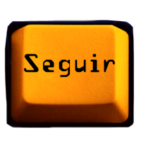 a yellow key with the word seguir on it